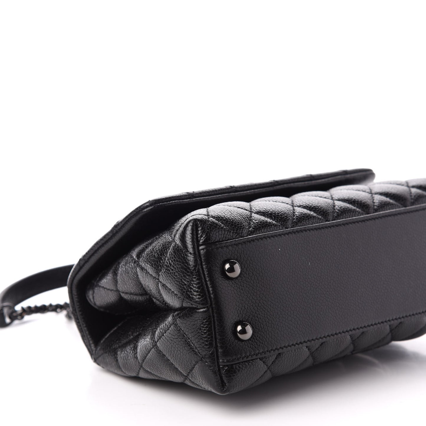 Caviar Quilted Mini Coco Handle Flap So Black