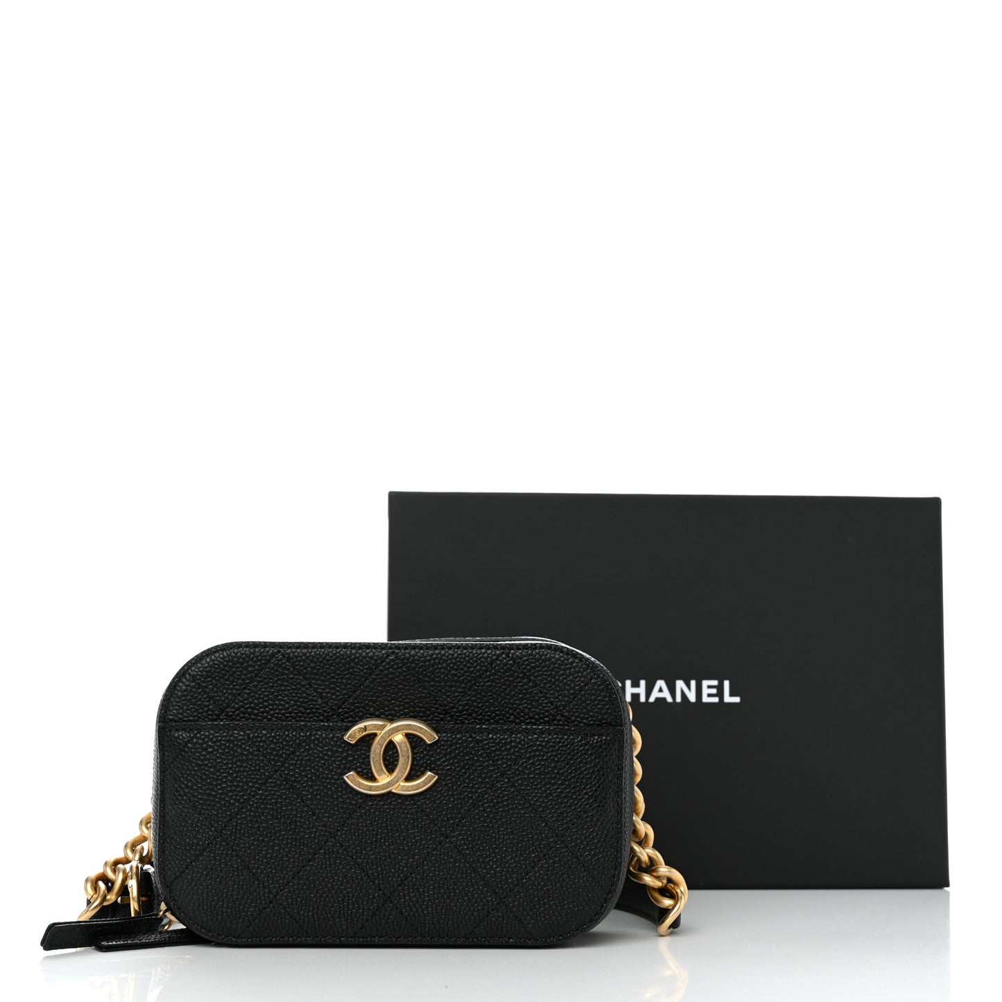 Caviar Quilted Waist Bag Black