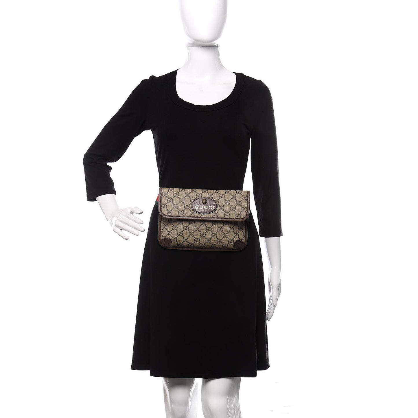 GG Supreme Monogram Neo Vintage Web Belt Bag Brown