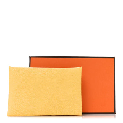 Hermes Chevre Mysore Calvi Card Case Jaune Citron 8 of 8