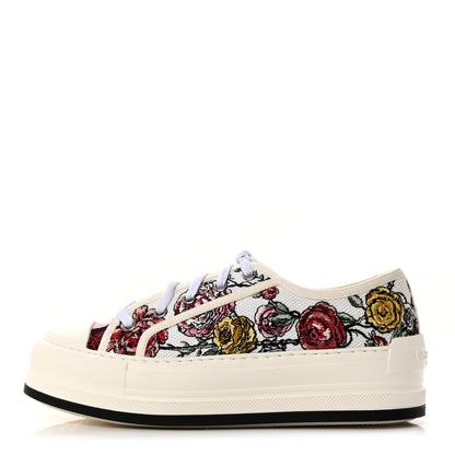 Christian Dior Canvas Jardin Botanique Embroidered Womens Walk'N'Dior Low Top Sneakers 36.5 White Multicolor 1 of 9