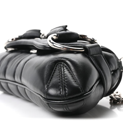 Gucci Nappa Vertical Matelasse Small Maxi Horsebit Chain Shoulder Bag Black 10 of 10