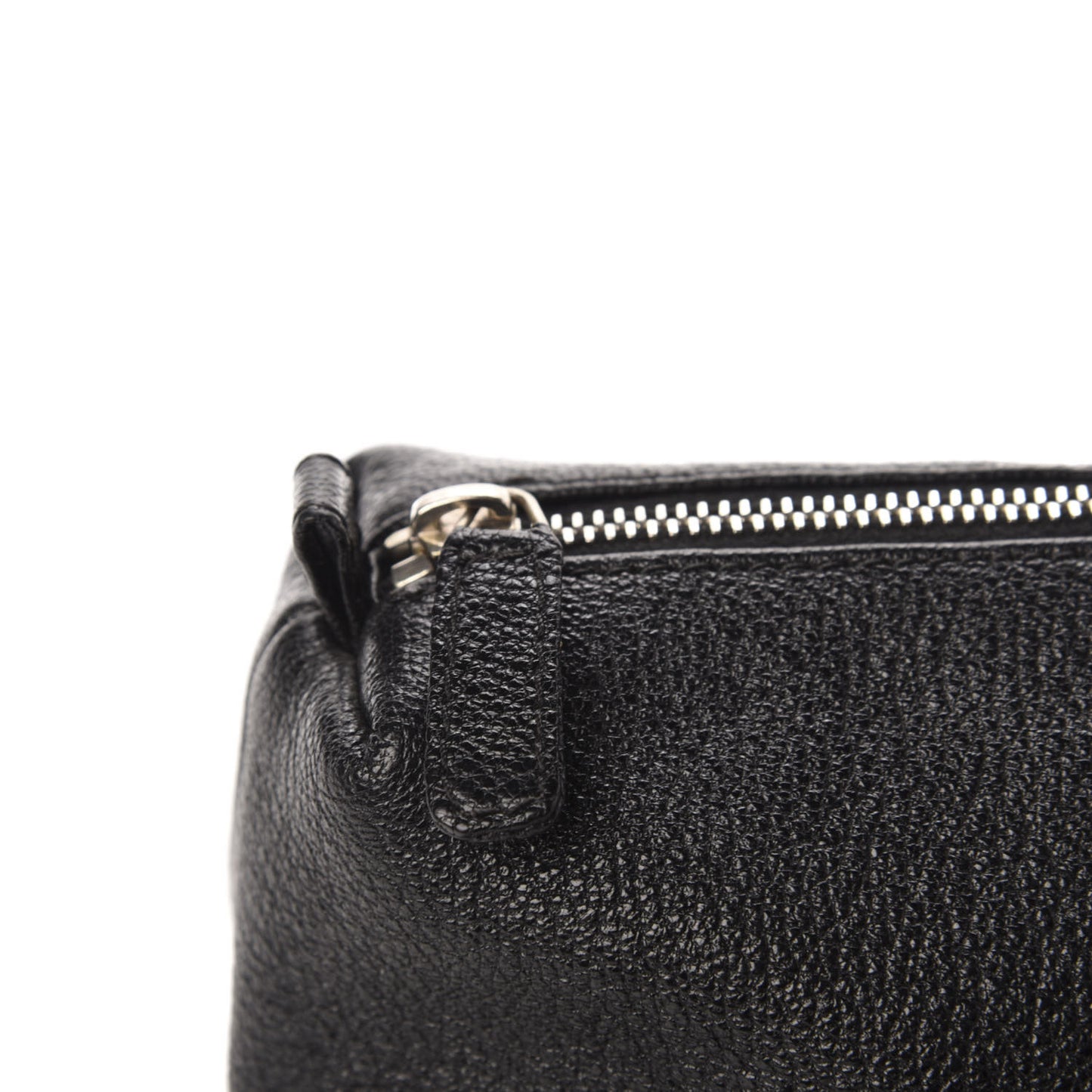 Grained Calfskin Logo Cosmetic Case Black