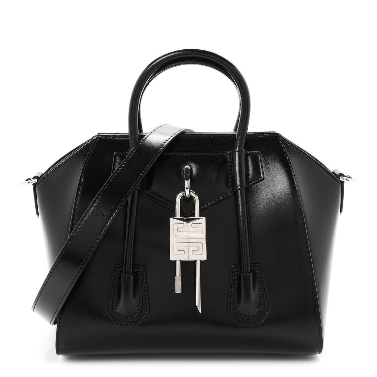 Givenchy Box Calfskin Mini Lock Antigona Shoulder Bag Black 1 of 10