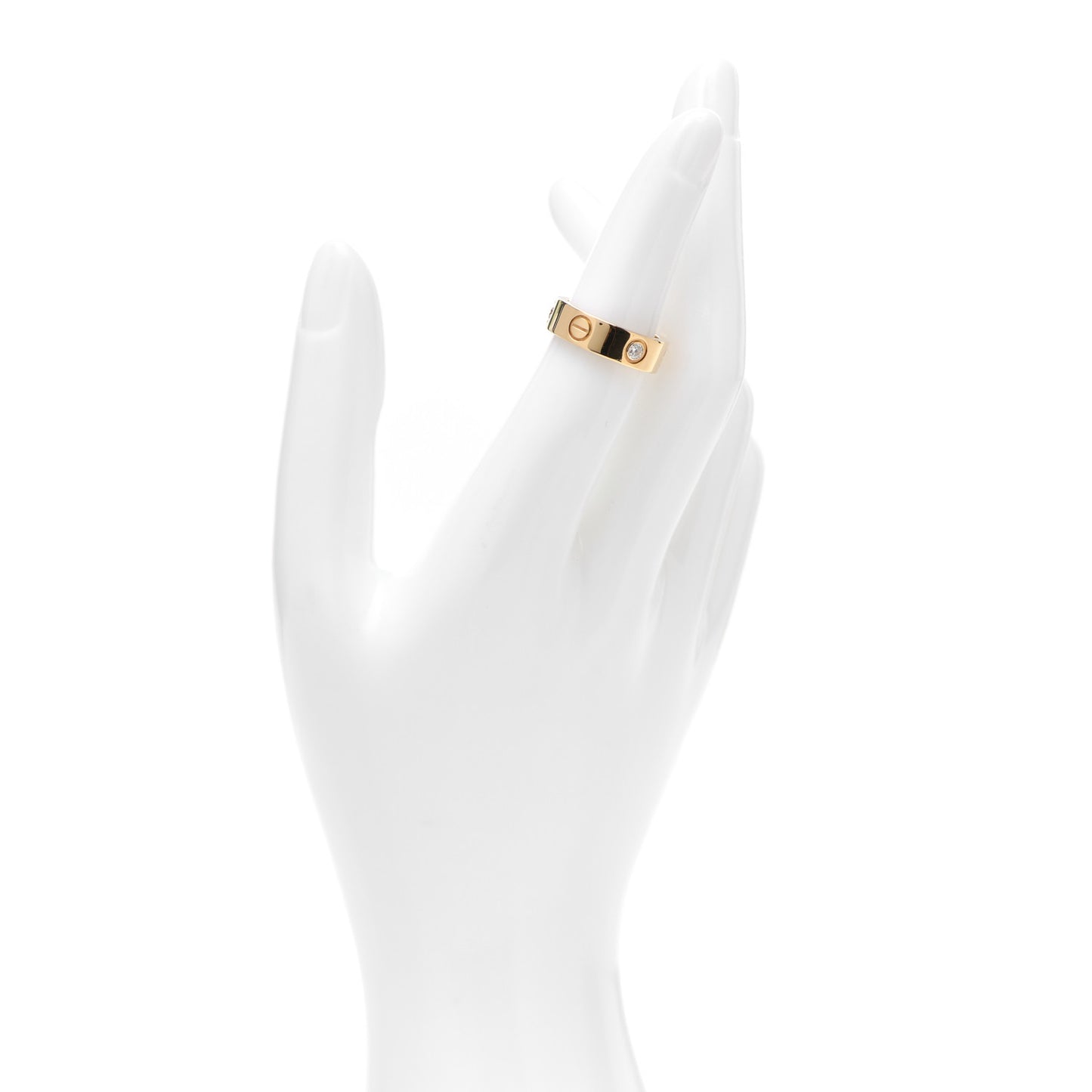 18K Yellow Gold 3 Diamond 5.5mm LOVE Ring 49 5