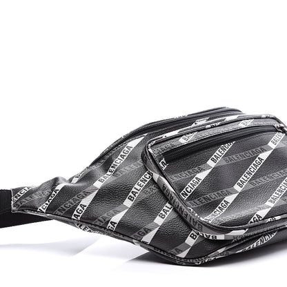 Balenciaga Coated Canvas Losange Monogram Explorer Belt Bag Black Grey 8 of 10