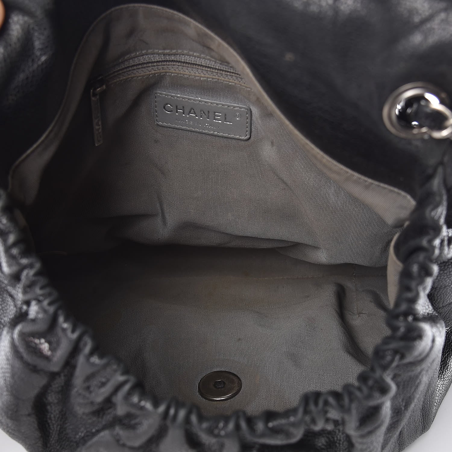 Chanel Crumpled Caviar Quilted Maxi Elastic Flap Black 7 of 8