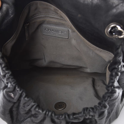Chanel Crumpled Caviar Quilted Maxi Elastic Flap Black 7 of 8