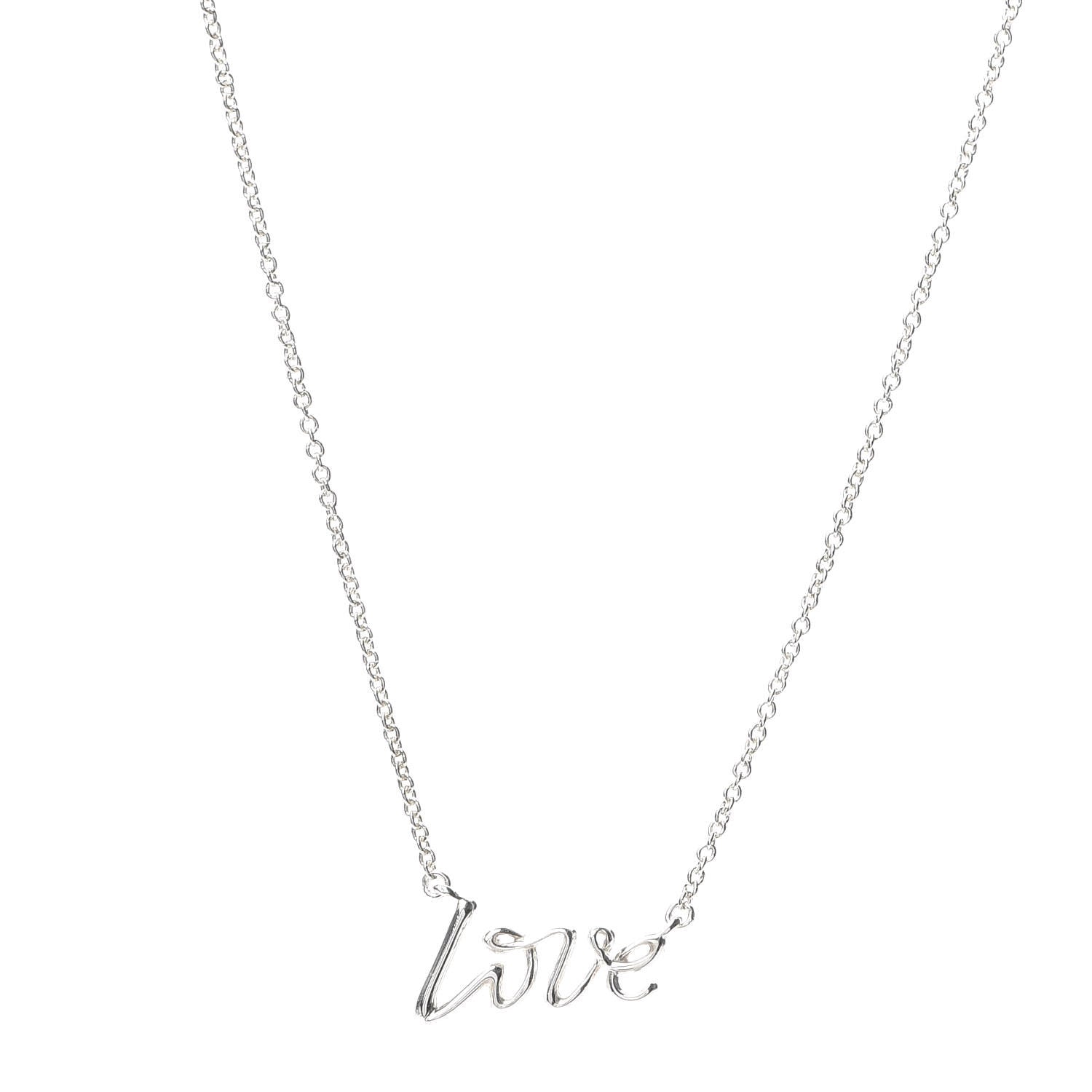 Tiffany Sterling Silver Paloma Picasso Graffiti Love Pendant Necklace 1 of 5