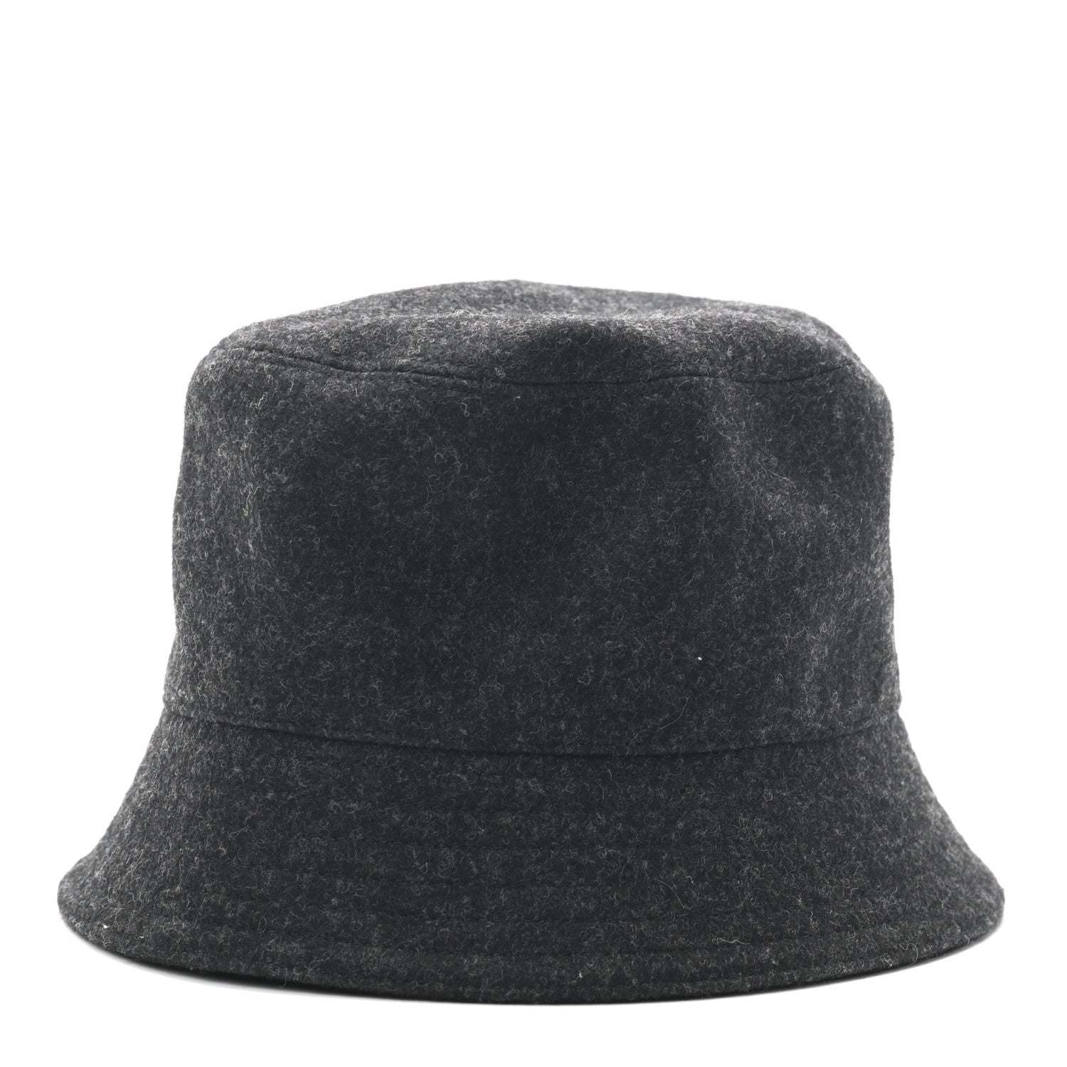 Prada Authentic Loden Wool Metal Triangle Logo Bucket Hat L Anthracite 6 of 8