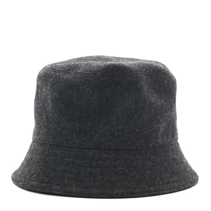 Prada Authentic Loden Wool Metal Triangle Logo Bucket Hat L Anthracite 6 of 8