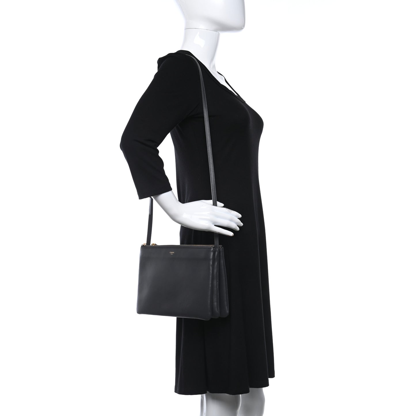 Lambskin Large Trio Crossbody Bag Grey