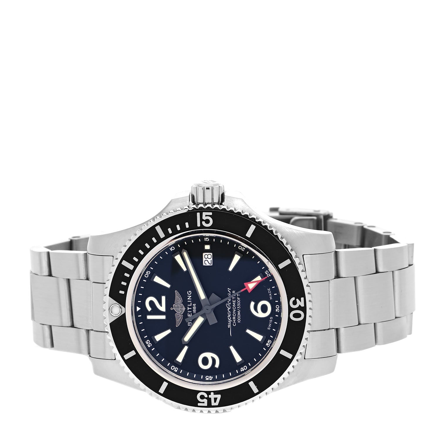 Breitling Stainless Steel 44mm Super Ocean Chronometer Automatic Watch Black A17367 2 of 5