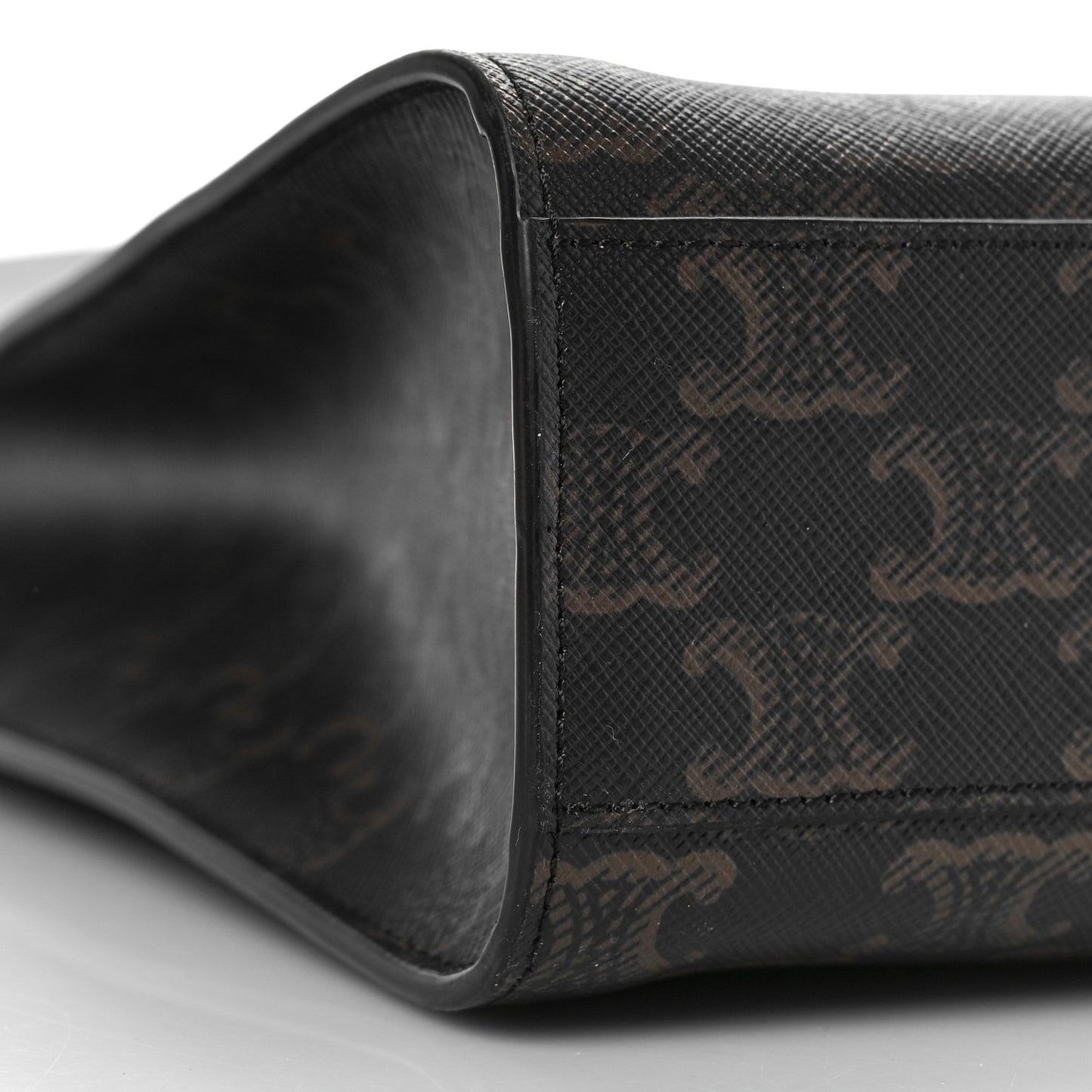 Triomphe Canvas Calfskin Medium Vertical Cabas Black