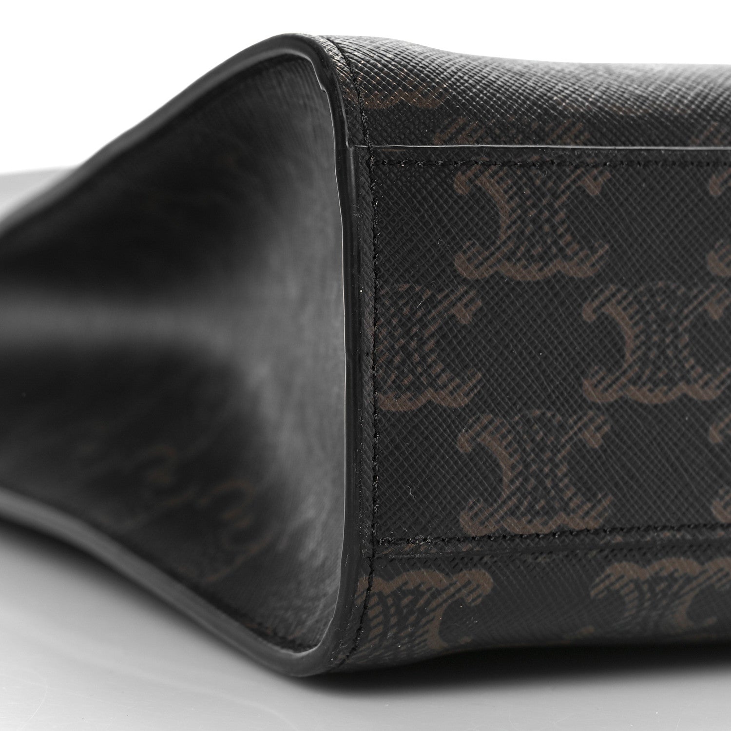 Celine Triomphe Canvas Calfskin Medium Vertical Cabas Black 5 of 6