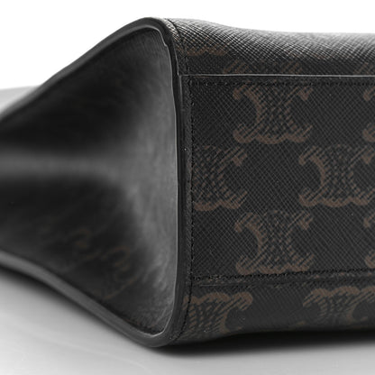 Celine Triomphe Canvas Calfskin Medium Vertical Cabas Black 5 of 6