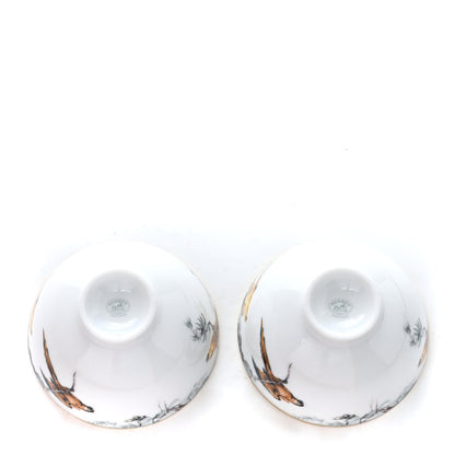 Hermes Porcelain Carnets d'Equateur Medium Bowl Set of 2 4 of 4