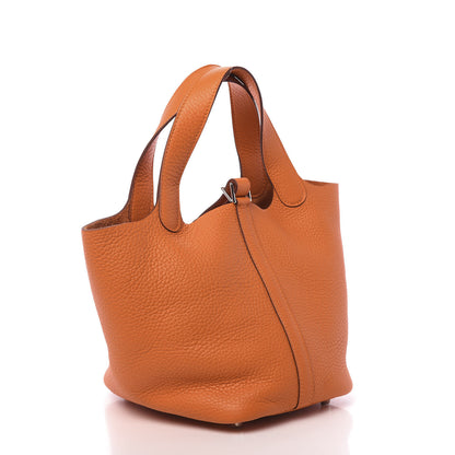 Hermes Taurillon Clemence Picotin Lock 18 PM Orange 3 of 11