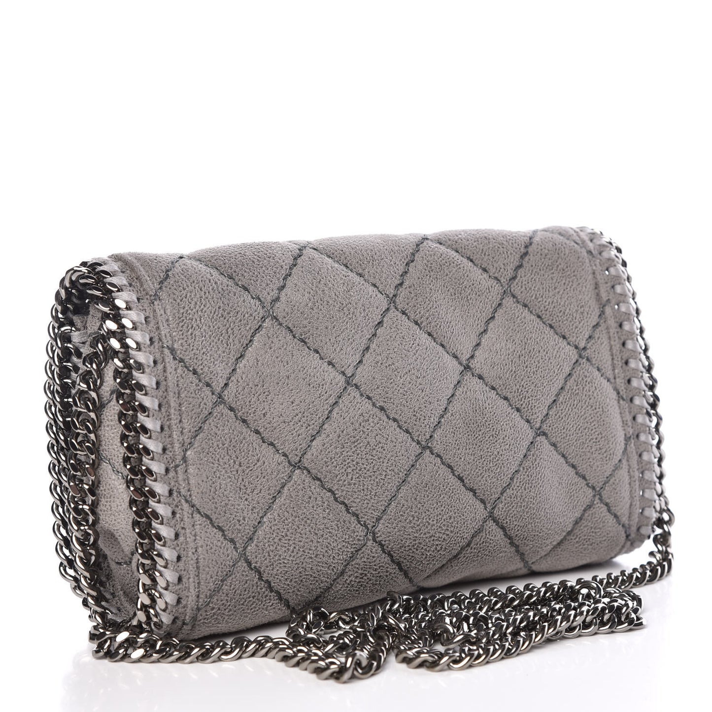 Shaggy Deer Quilted Falabella Crossbody Bag Light Grey