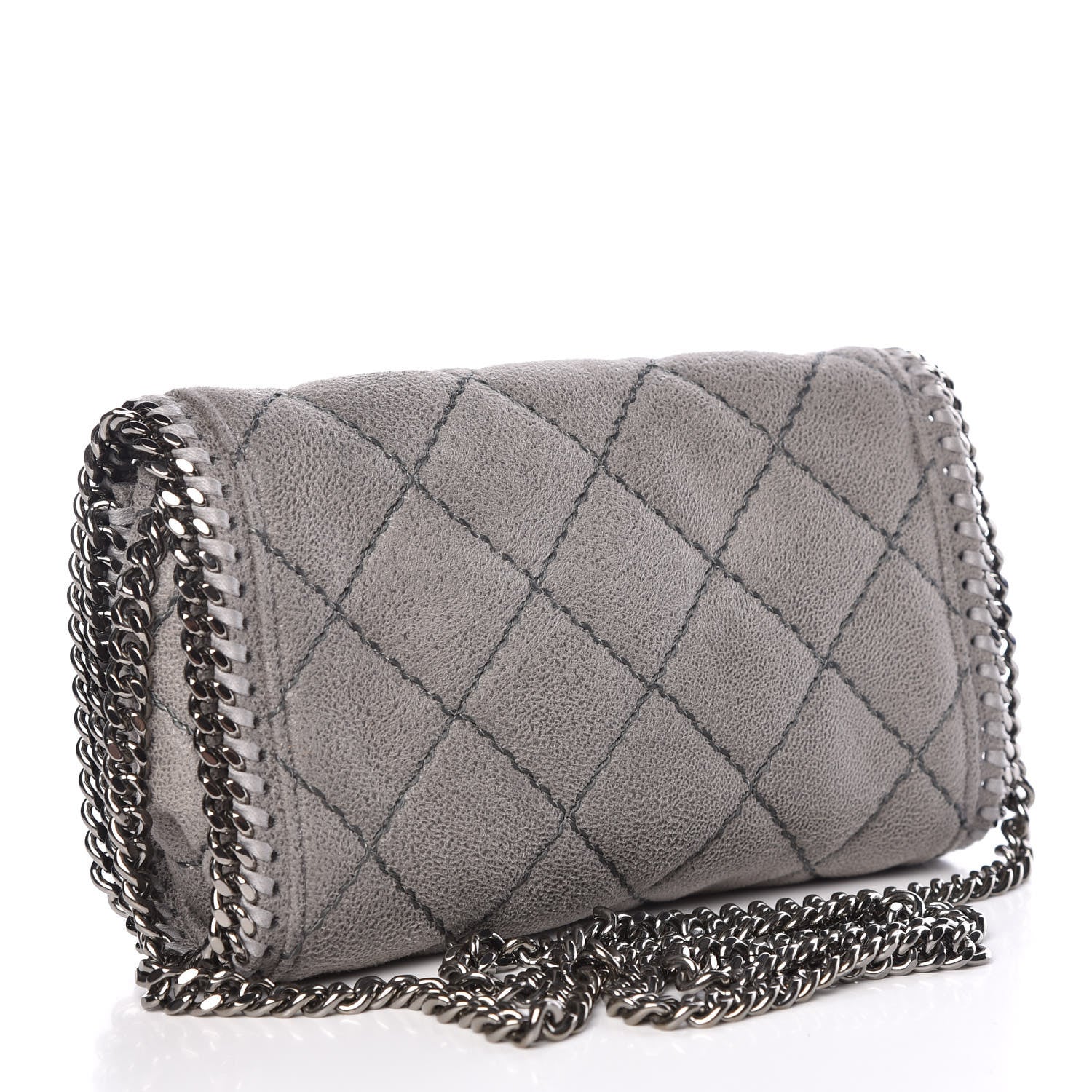 Stella McCartney Shaggy Deer Quilted Falabella Crossbody Bag Light Grey 3 of 9
