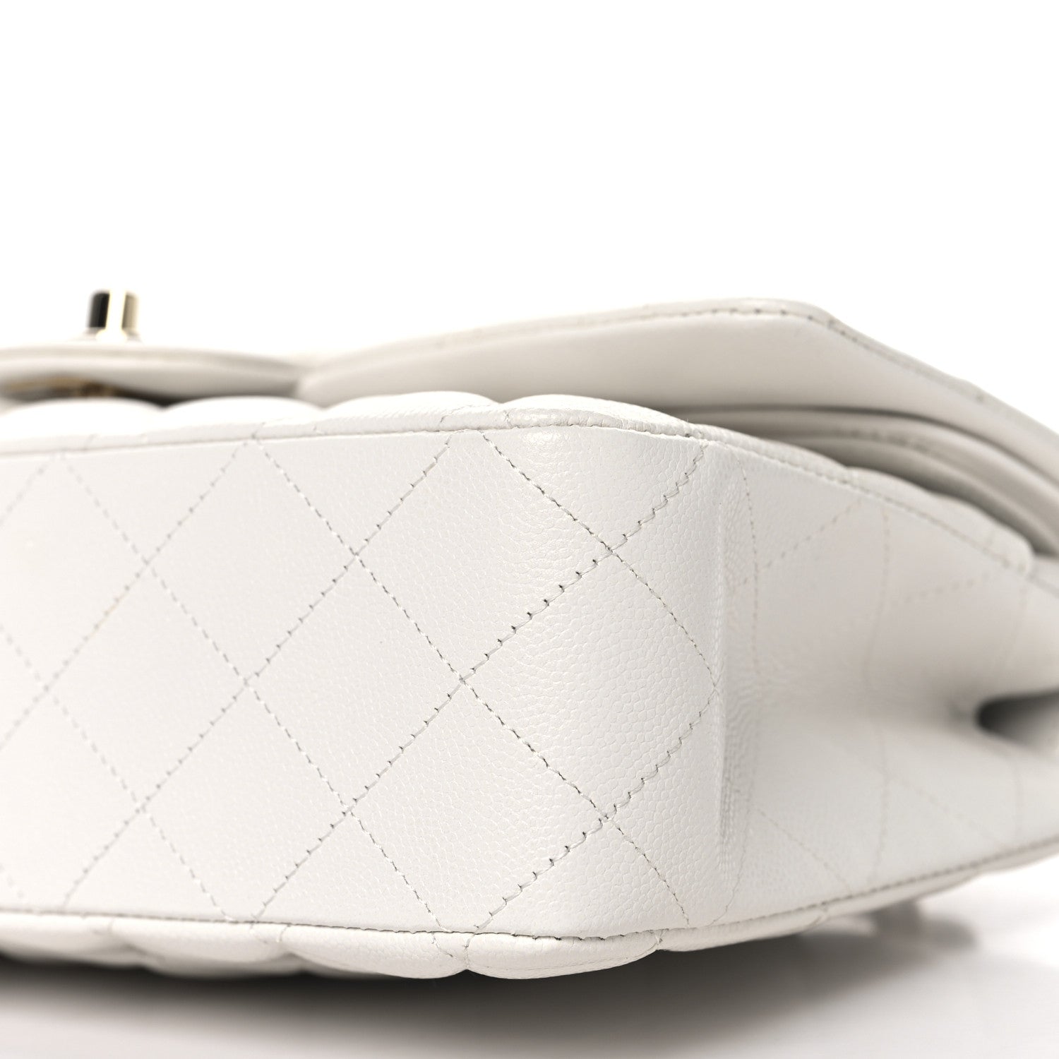 Chanel Caviar Quilted Medium Double Flap White 10 of 11