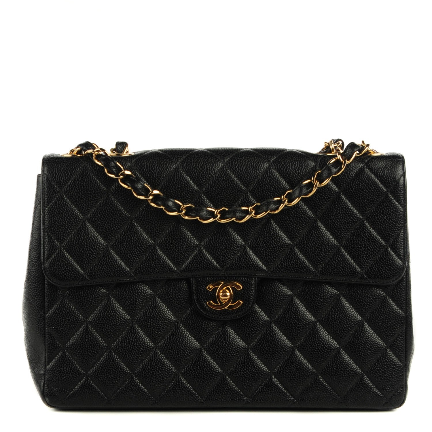 Chanel Caviar Quilted Jumbo Single Flap Black 1 of 8