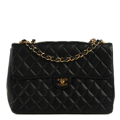 Chanel Caviar Quilted Jumbo Single Flap Black 1 of 8