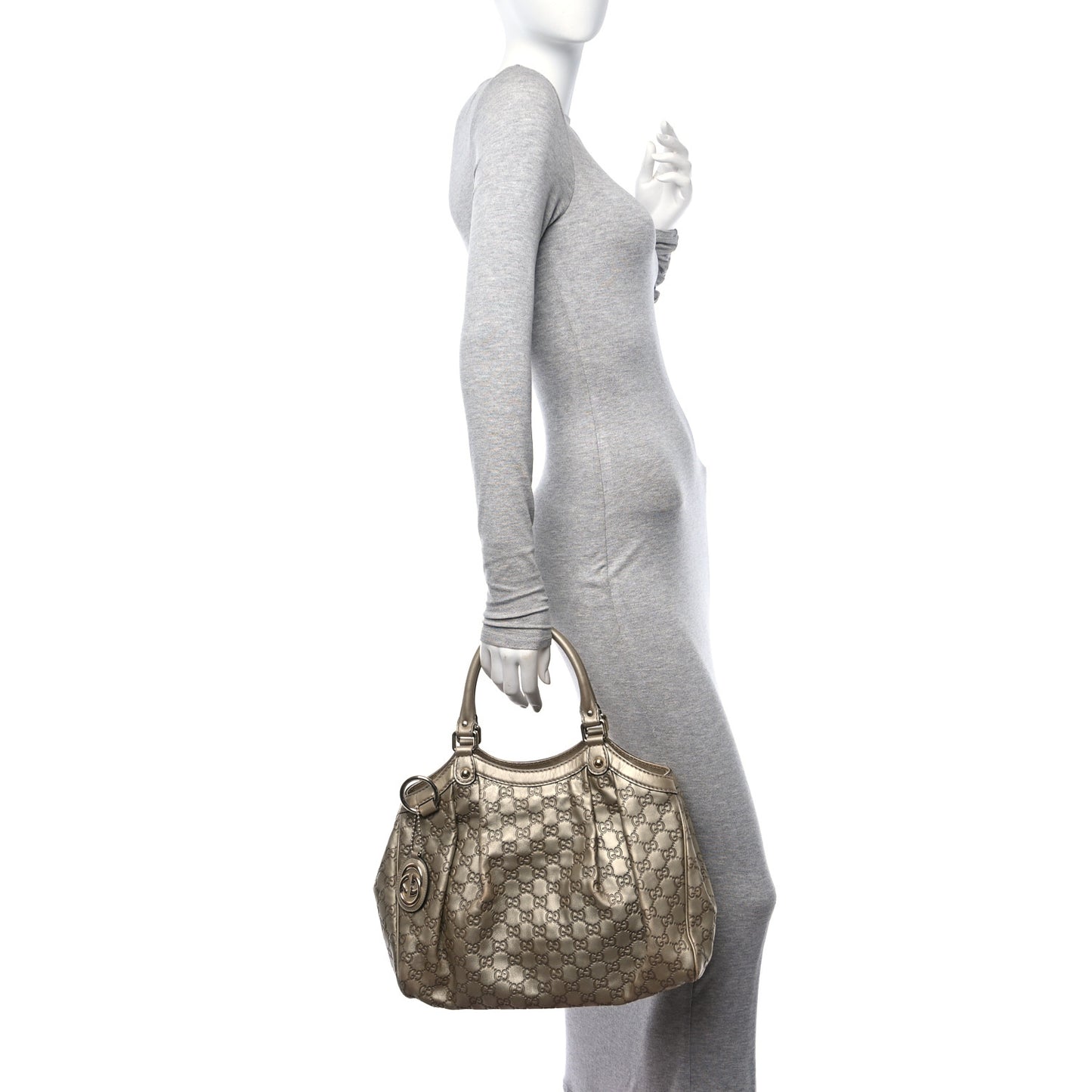 Guccissima Medium Sukey Tote Champagne