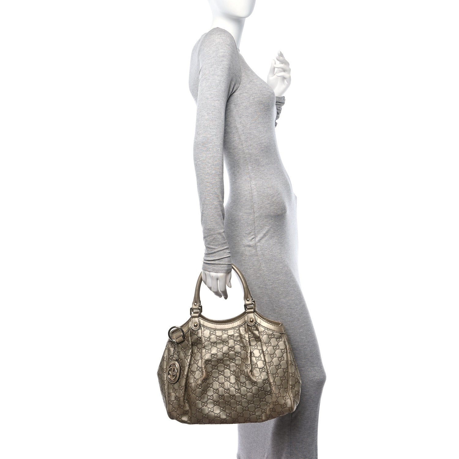 Gucci Guccissima Medium Sukey Tote Champagne 2 of 12