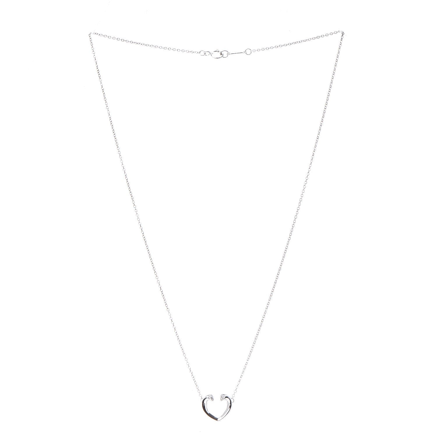 Tiffany 18K White Gold Diamond Paloma Picasso Tenderness Heart Pendant Necklace 3 of 7