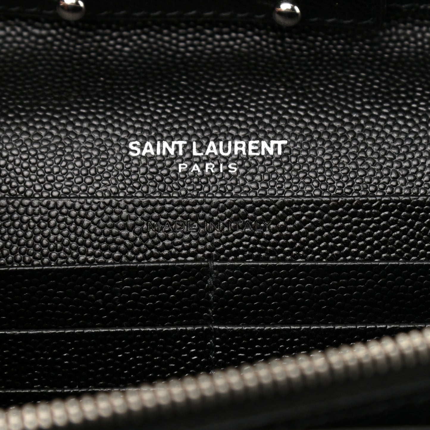 Grain De Poudre Matelasse Chevron Monogram Chain Wallet Black