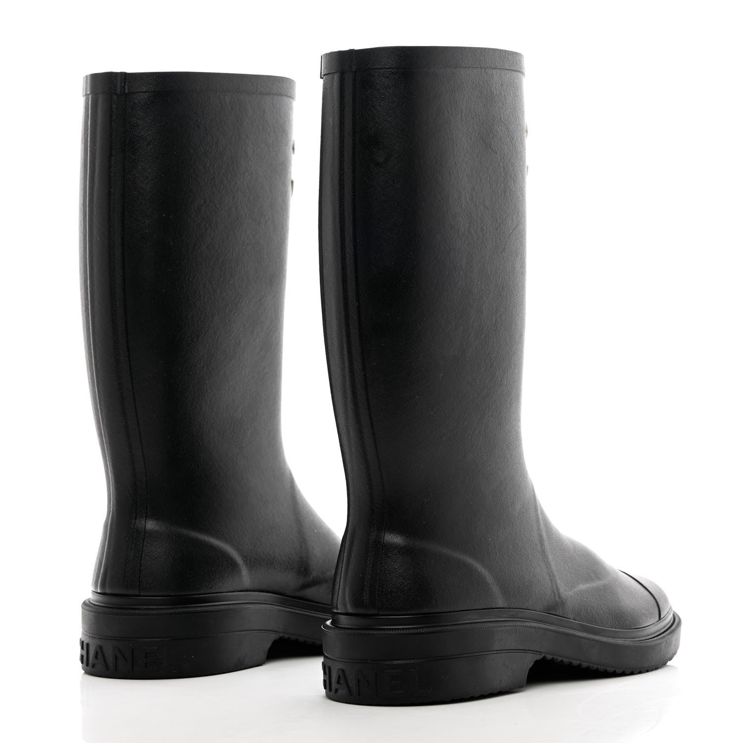 Chanel Caoutchouk CC High Boots 39 Black 4 of 12
