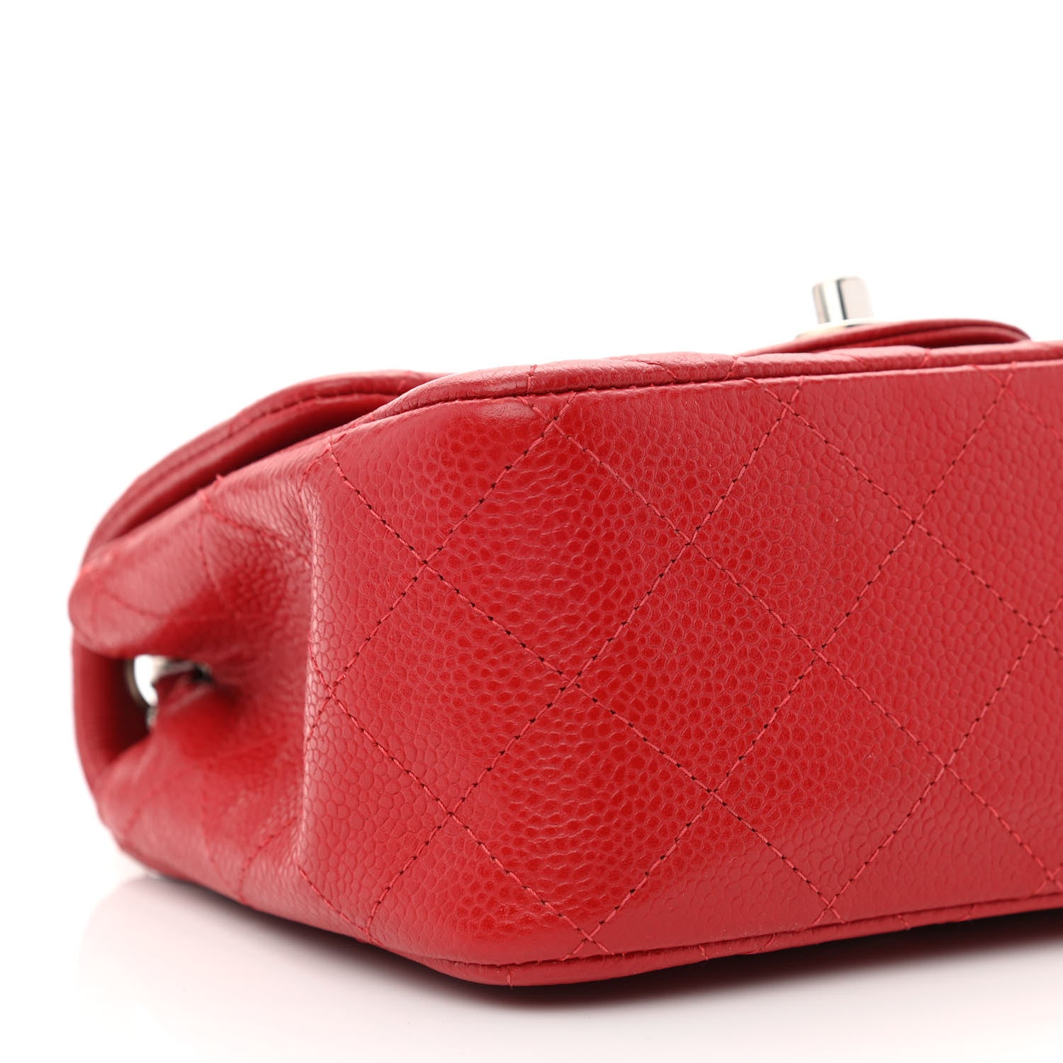 Chanel Caviar Quilted Mini Square Flap Red 9 of 11