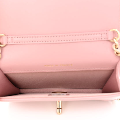 Chanel Lambskin Crystal Diamante Clutch With Chain Light Pink 4 of 9