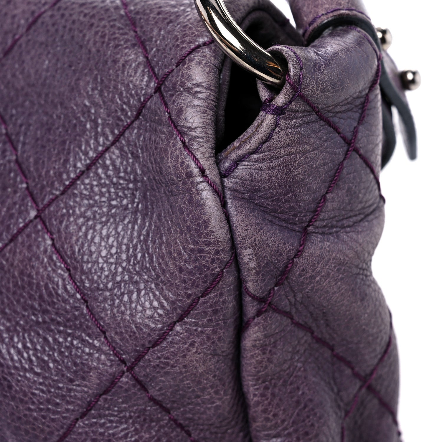 Chanel Glazed Calfskin Stitched On The Road Flap Purple 18 of 29