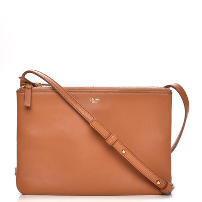 Celine Lambskin Small Trio Crossbody Bag Tan 1 of 7
