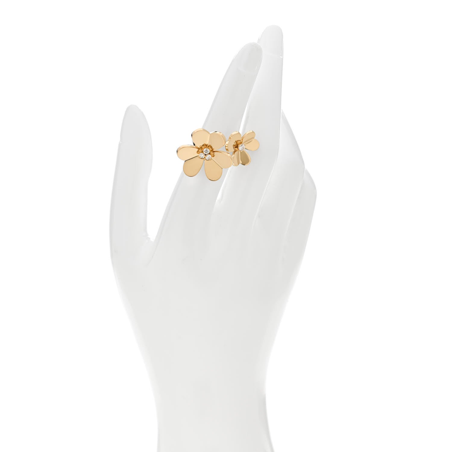 Van Cleef & Arpels 18K Yellow Gold Diamond Frivole Between The Finger Ring 50 5.5 2 of 5