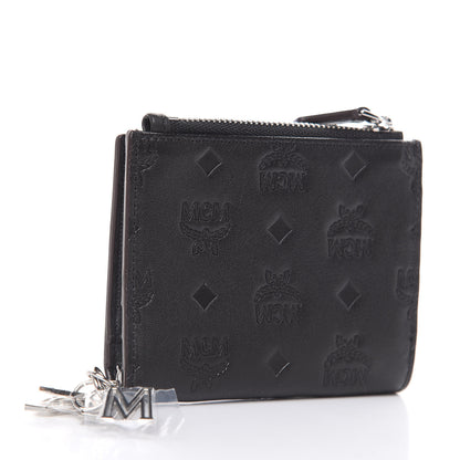 MCM Calfskin Ottomar Monogram Mini Two Fold Klara Wallet Black 3 of 8