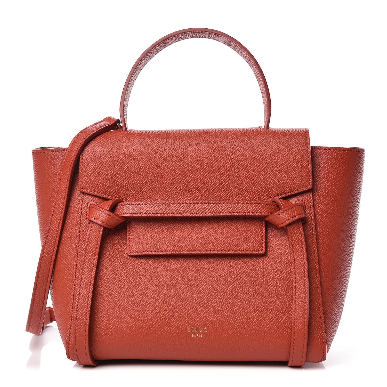 Celine Grained Calfskin Nano Belt Bag Terracotta 1 of 9