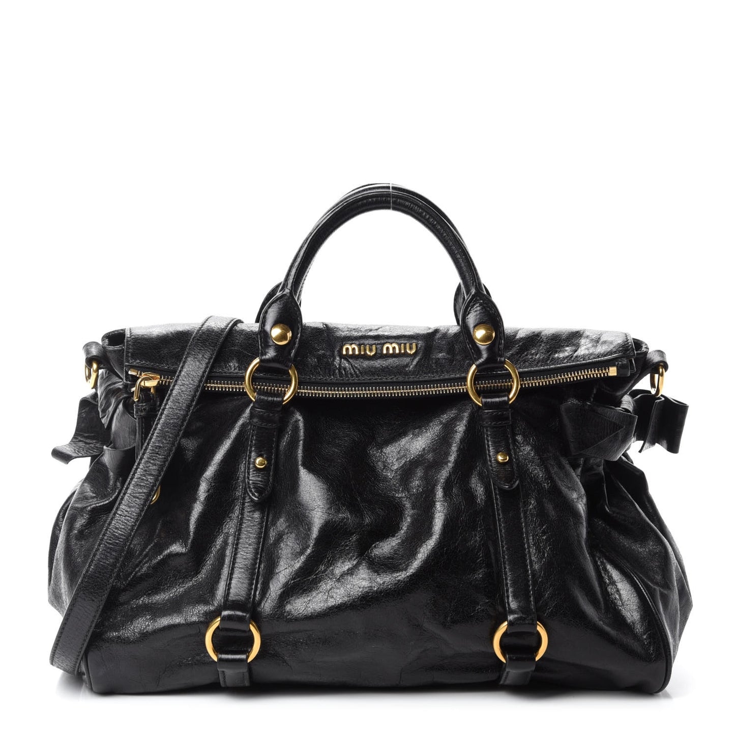 Vitello Lux Medium Bow Bag Black