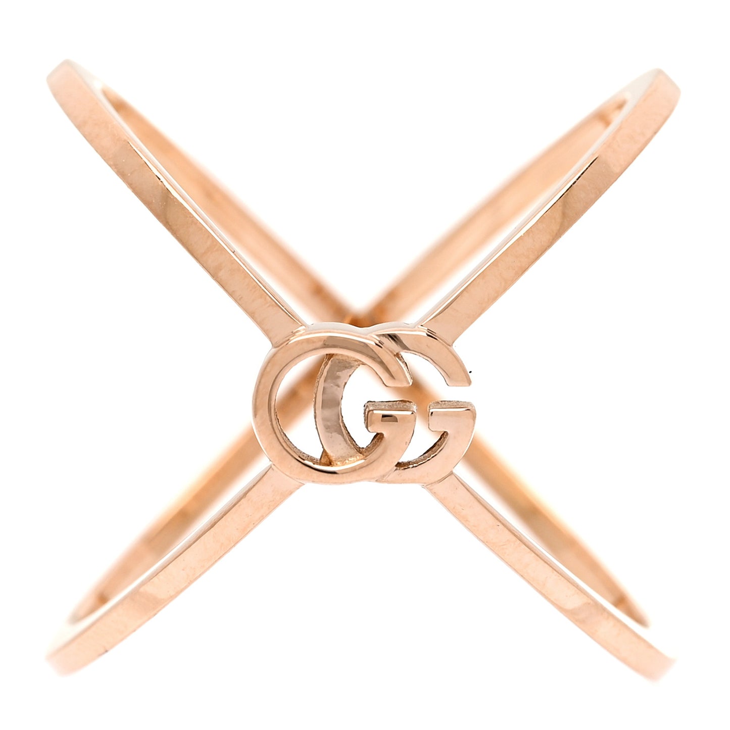 18K Rose Gold GG Running Crisscross Ring 53 6.5