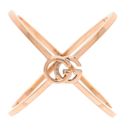 Gucci 18K Rose Gold GG Running Crisscross Ring 53 6.5 1 of 6