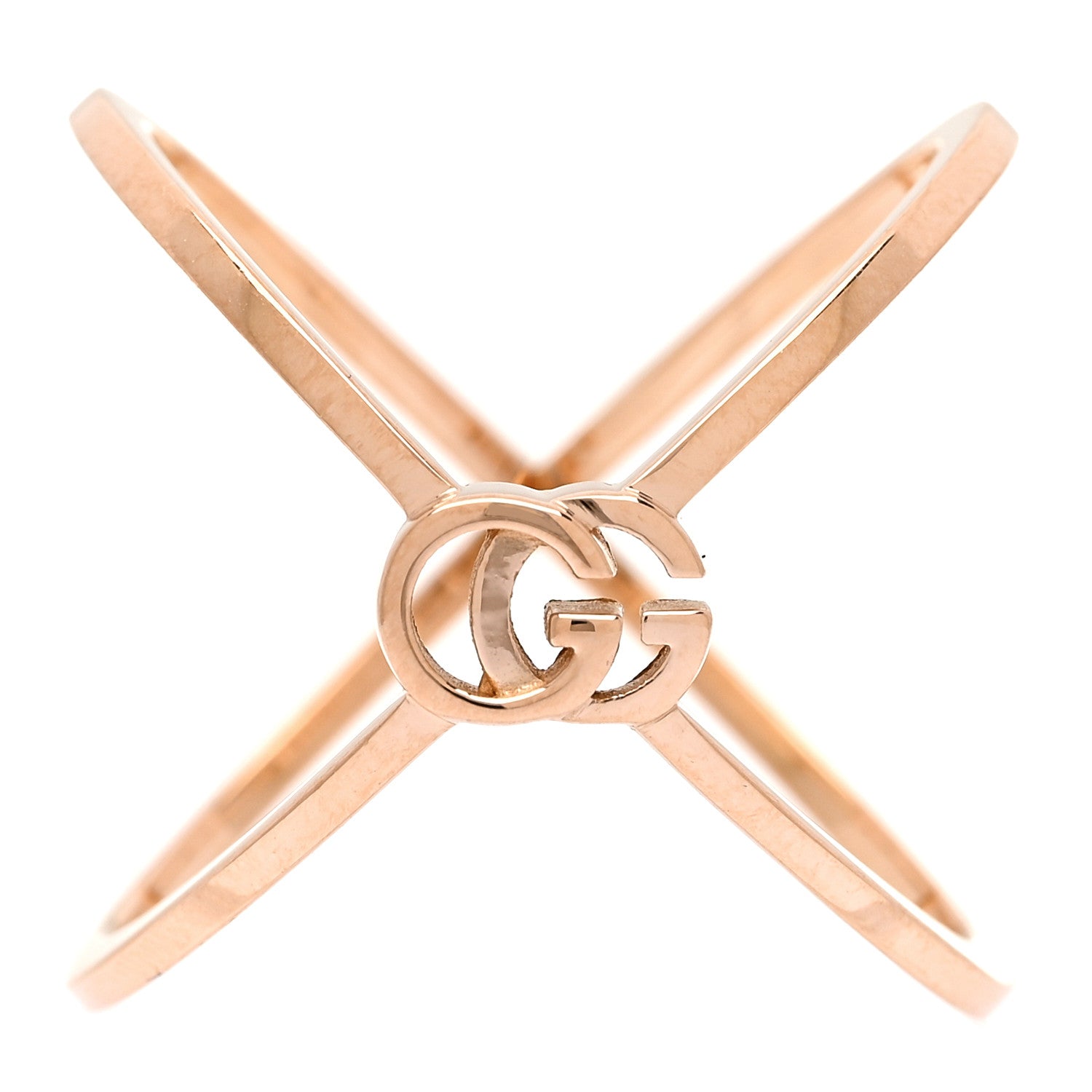 Gucci 18K Rose Gold GG Running Crisscross Ring 53 6.5 1 of 6