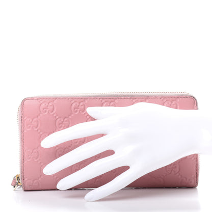 Gucci Guccissima Zip Around Wallet Pink 2 of 12