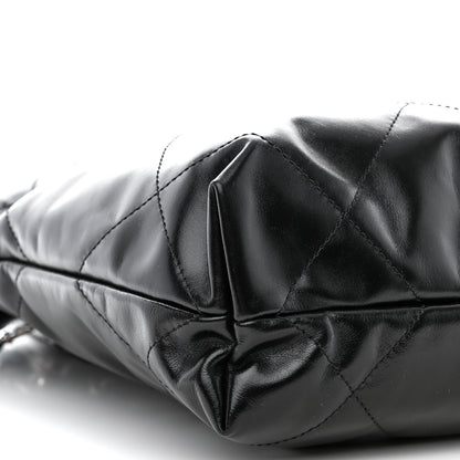Chanel Shiny Calfskin Quilted Small Chanel 22 So Black 11 of 14
