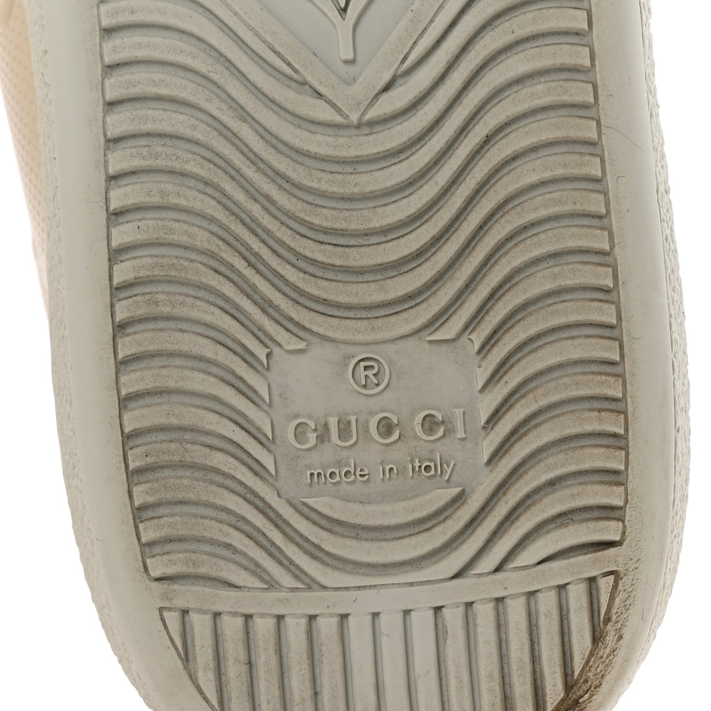 Calfskin GG Tennis Embossed Womens Ace Sneakers 39 Mystic White