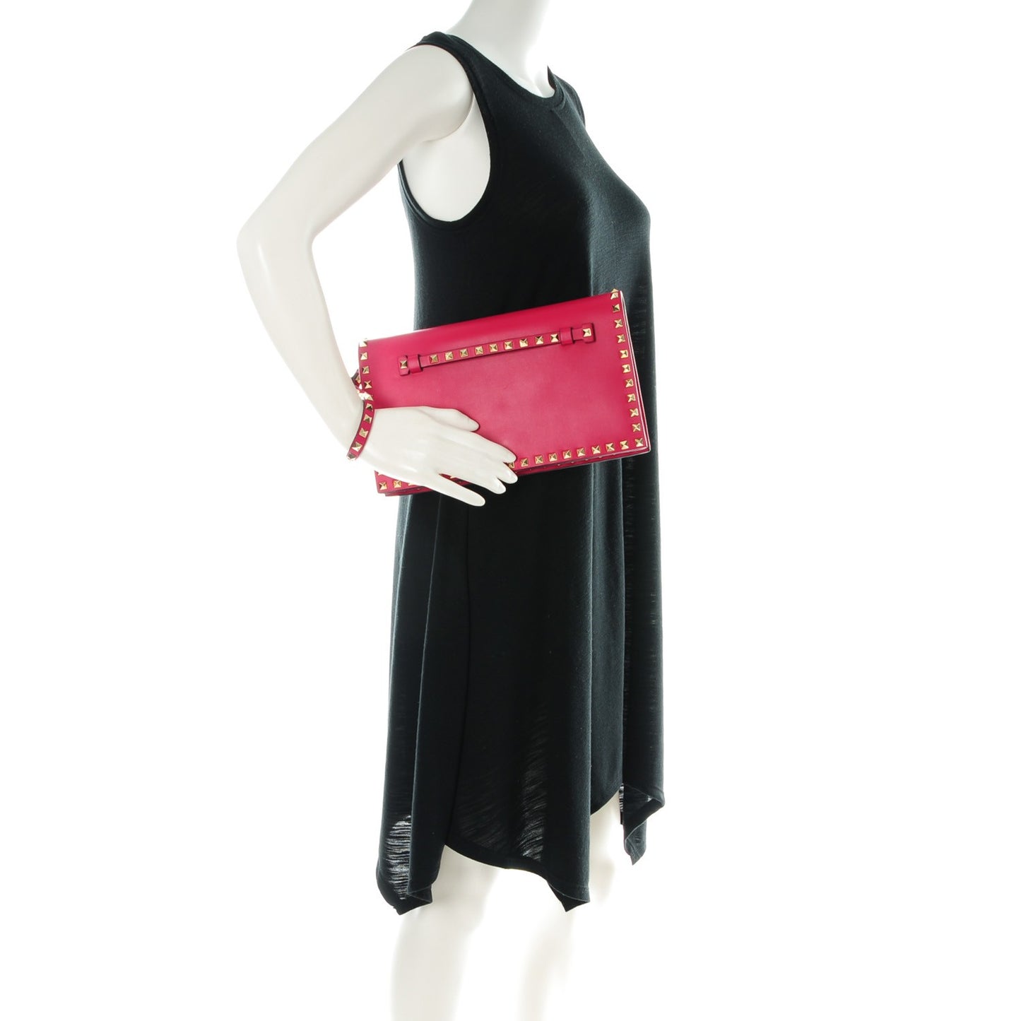 Nappa Rockstud Wristlet Clutch Cyclamin