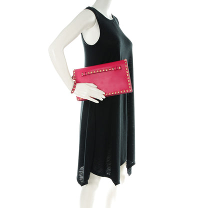 Valentino Garavani Nappa Rockstud Wristlet Clutch Cyclamin 2 of 9