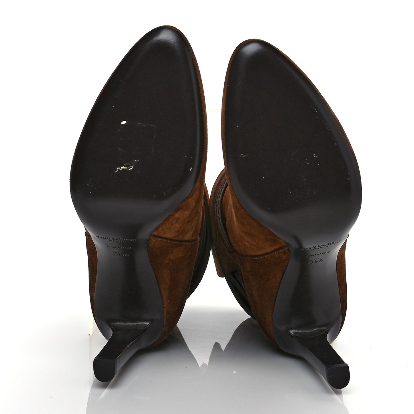 Suede Mica Buckle Western Ankle Booties Brown 39.5