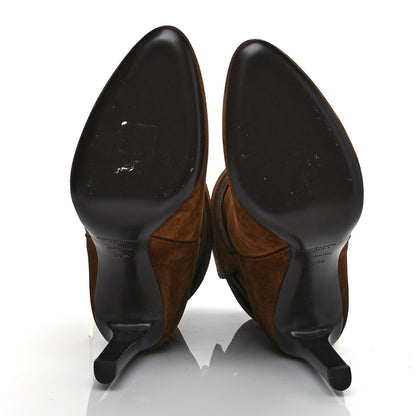 Saint Laurent Suede Mica Buckle Western Ankle Booties Brown 39.5 5 of 12